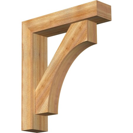 Ekena Millwork Westlake Block Rough Sawn Bracket w/ Offset Brace, Western Red Cedar, 6"W x 26"D x 30"H BKT0604X26X30WTL05RWR